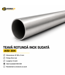 Teava rotunda inox sudata AISI 304, 156 x 3 mm, 6 metri Teava rotunda inox sudata AISI 304, 156 x 3 mm, 6 metri